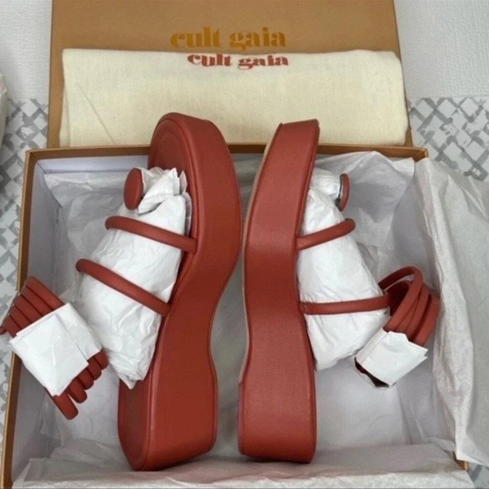Cult Gaia Alba size EU 36.5 (US 6.5) Platform Sandals in Jasper (Rose Pink) - Picture 6 of 6